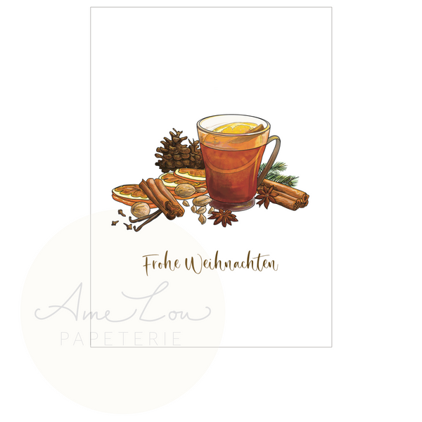 Minikarte zu Weihnachten "Glühwein"