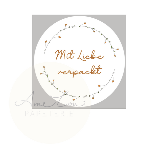 Sticker "Mit Liebe verpackt" im 12er Set