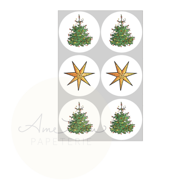 Stickermix Tannenbaum & Stern im 12er Set