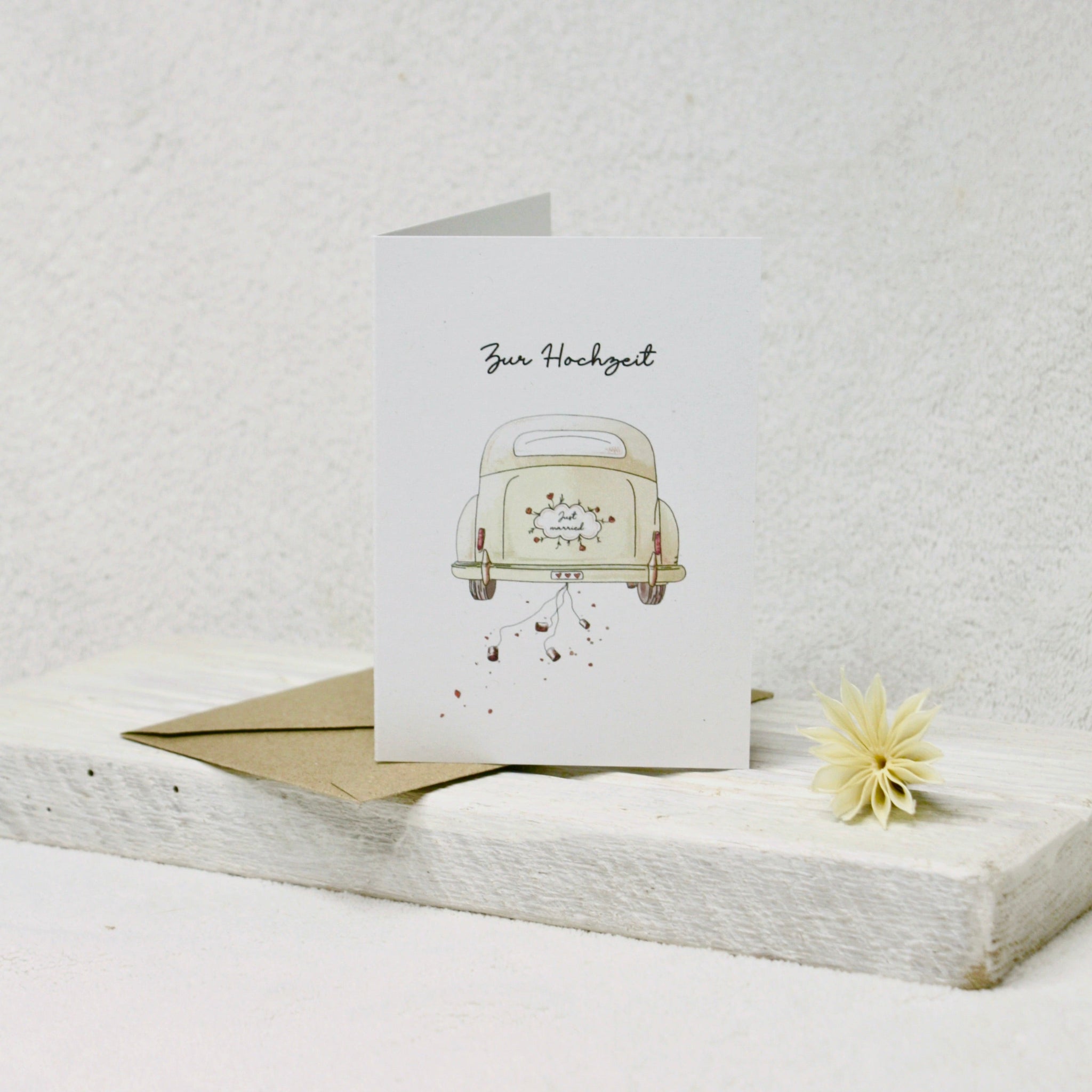 Minikarte zur Hochzeit "Just married"