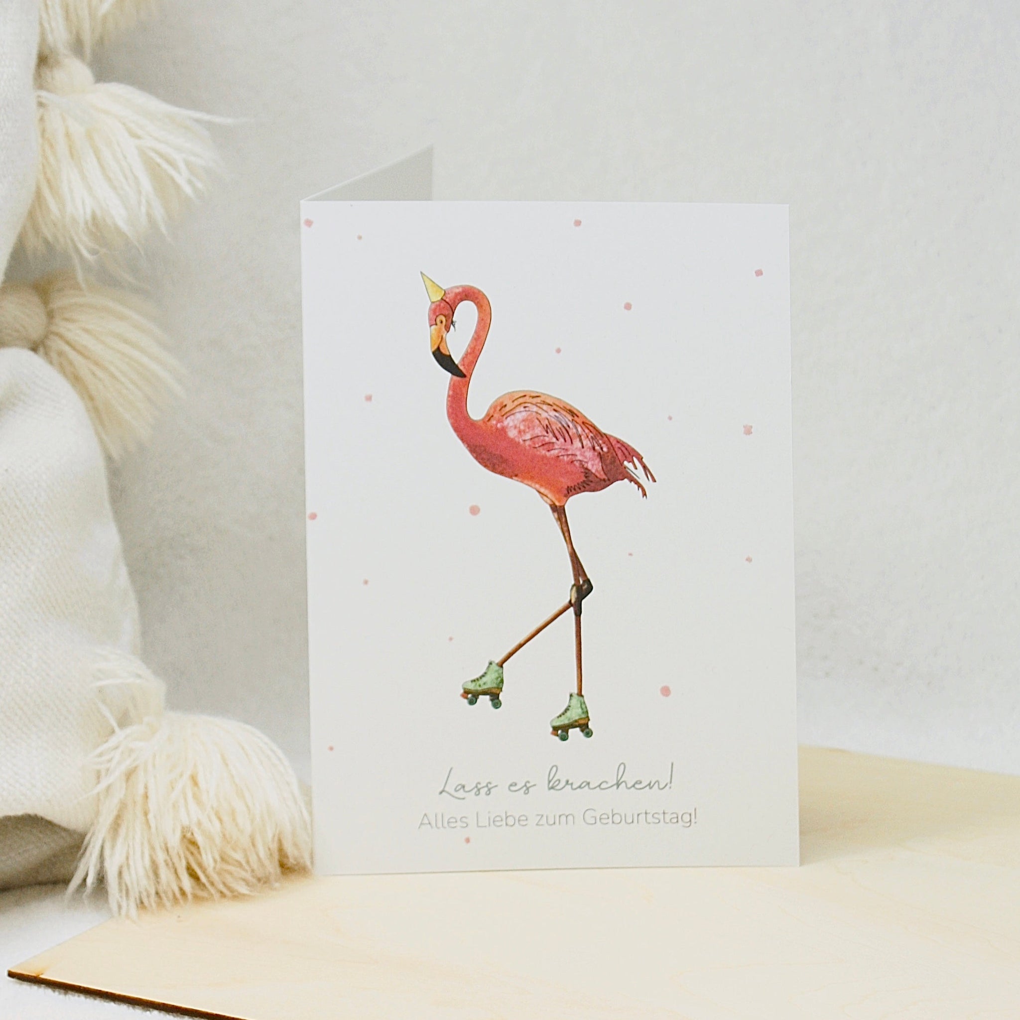 Klappkarte/ Postkarte "Flamingo" - personalisierbar